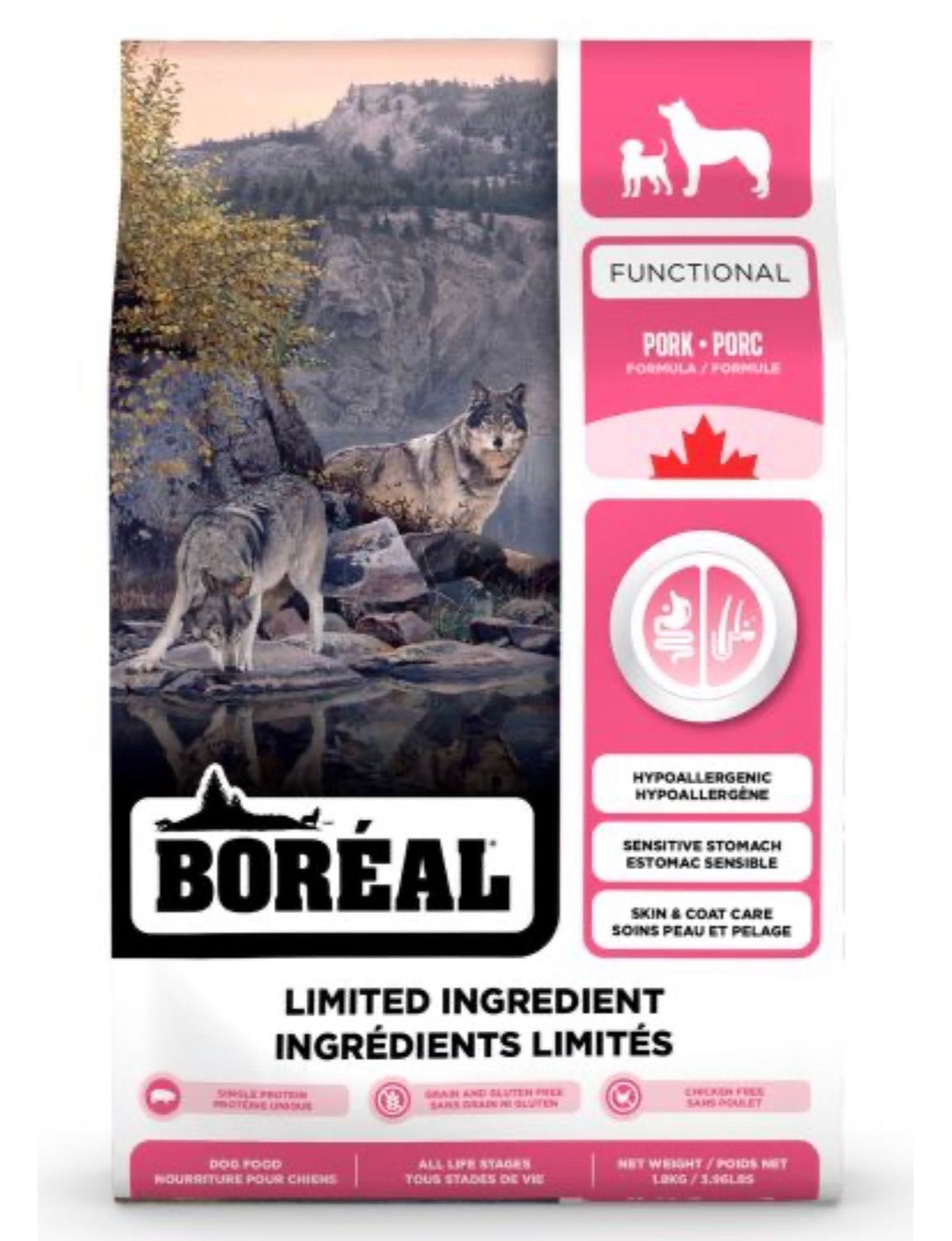Boréal Dog Functional Limited Ingredient All Breeds Pork Dog 4lb(1.8kg)
