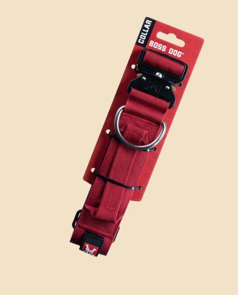 Boss Dog Collar LG Red