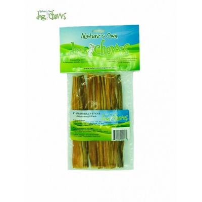 Nature's Own Dog Chews 6'' Steer Bully Sticks 8 Pack