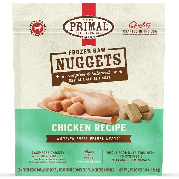 Primal Dog Frozen Chicken Nuggets 3LBs