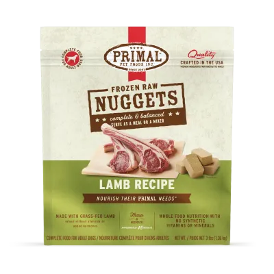 Primal Frozen Lamb Nuggets Dog 3lb