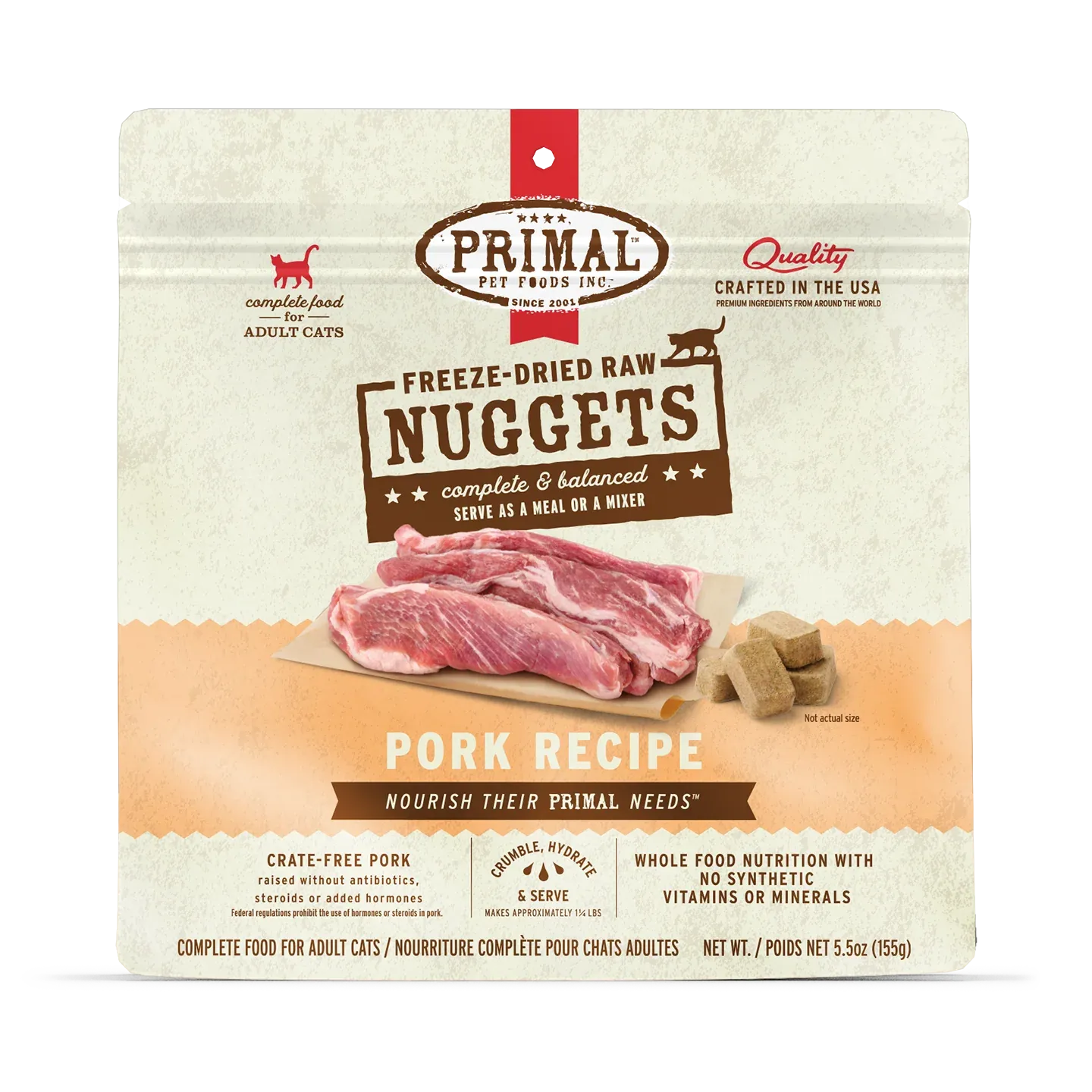 Primal Frozen Pork Nuggets Dog  3lb
