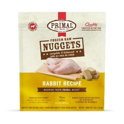 Primal Frozen Rabbit Nuggets Dog 3lb