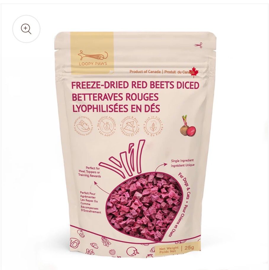 Loopy Paws Freeze Dried Red Beets Diced  25g