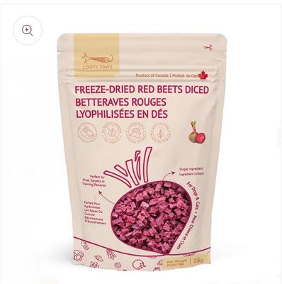 Loopy Paws Freeze Dried Red Beets Diced  25g