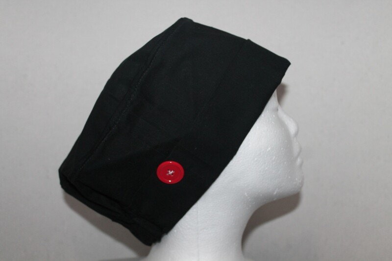 Plain Black Scrub Cap