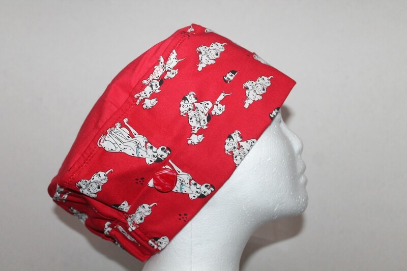 Red Dalmatian Scrub Cap