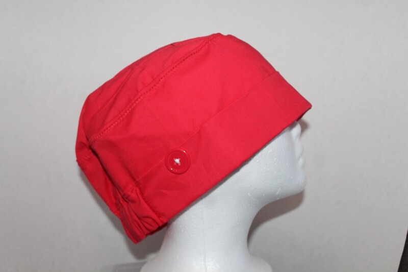 Plain Red Scrub Cap