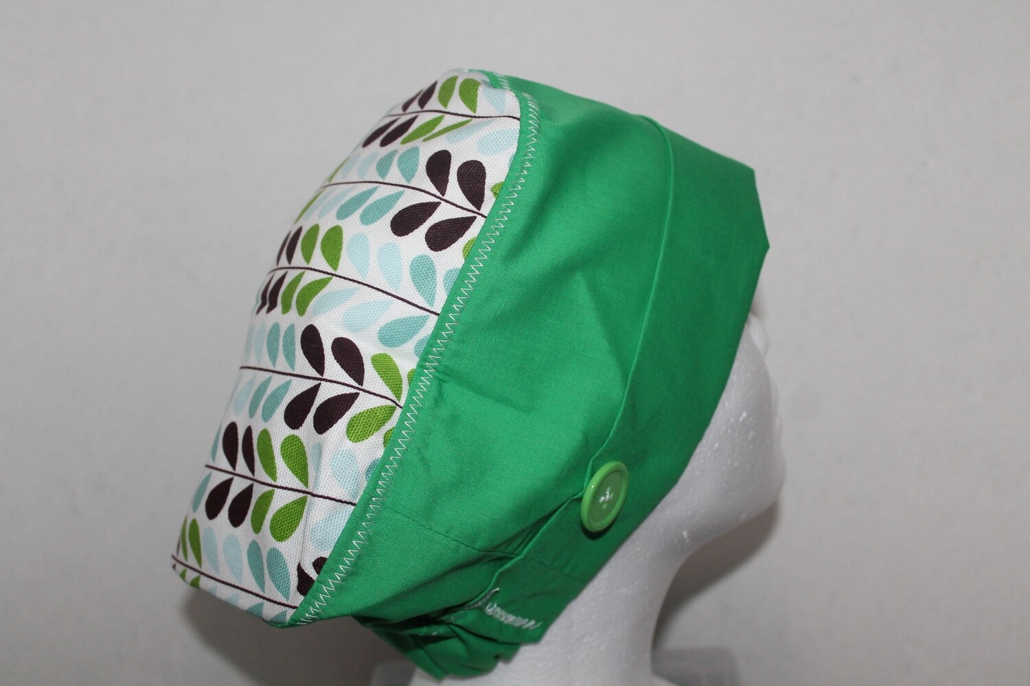 Green Scrub Cap w/ Printed Top