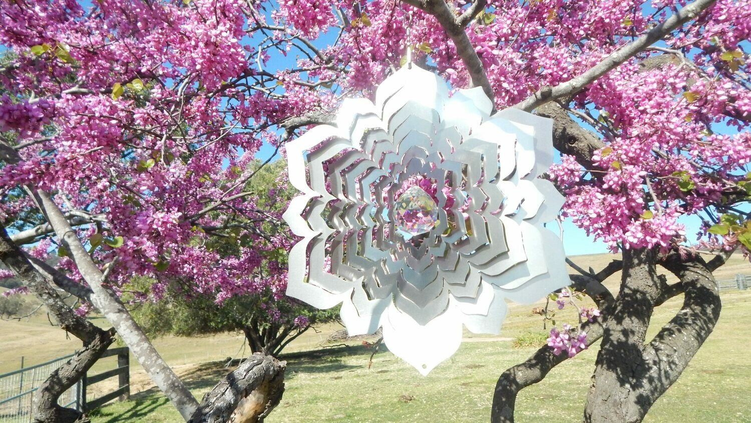 Aussie Spinners - Designer Contempo Collection - Crystal Mandala 30cm - 304 Stainless Steel & Made in Australia Aussie Spinners - Designer Contempo Collection - Crystal Mandala 30cm - 304 Stainless Steel & Made in Australia