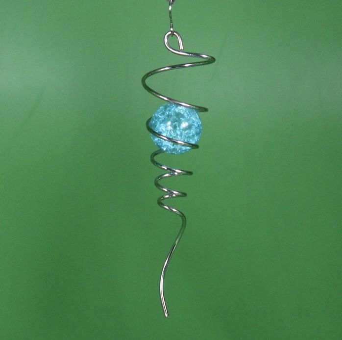 Aussie Spinners Spiral - Crystal SINGLE Spiral - with coloured balls of Red, Blue, Green, Yellow, Lavender, Glazing Multi Coloured and Clear and Clear Facet Cut Crystal Ball
