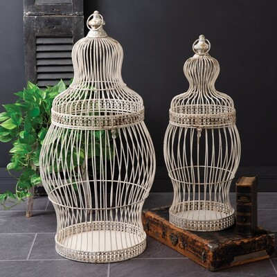 Set of Two Iron Victorian Birdcages