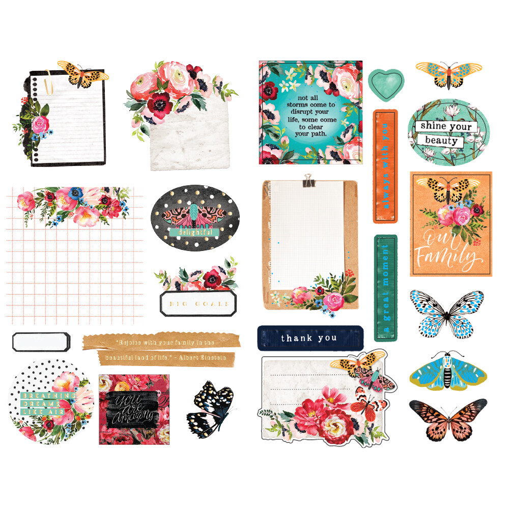 PAINTED FLORAL COLLECTION STICKERS – 2 SHEETS