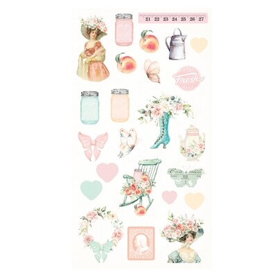 PEACH TEA COLLECTION PUFFY STICKERS – 24 PCS
