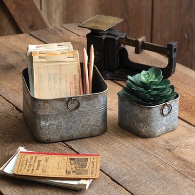 Set Of 2 Small Square Buckets
