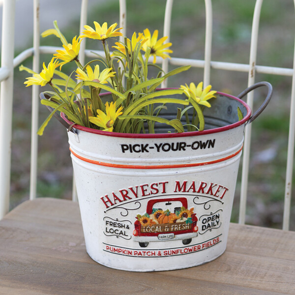 Pick-Your-Own Harvest Market Metal Bucket