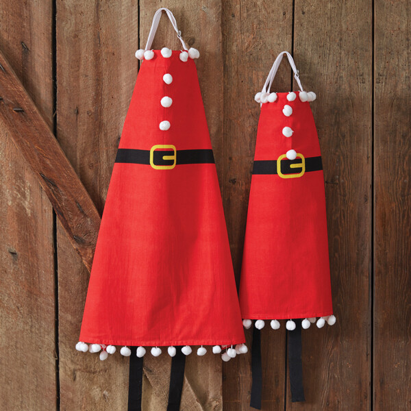 Mrs. Claus Mother and Child Apron Set