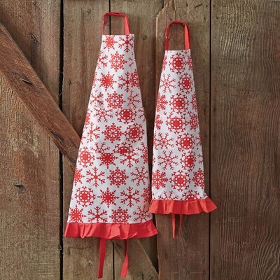 Snowflakes Adult and Child Apron Set