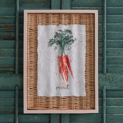 Framed Carrot Basket Art