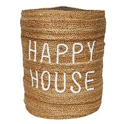 Jute Basket - Happy House