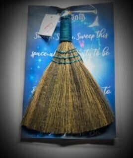 Altar - Besom/Witches Broom - Blue/Torquise Handle
