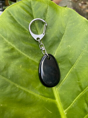 Jewellery - Keyring - Black Obsidian (Palm Stone)