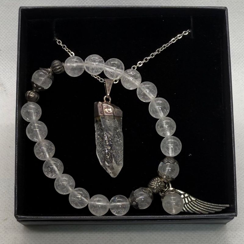 Weekly Special - Jewelry Rock Quartz Bracelet and Necklace set