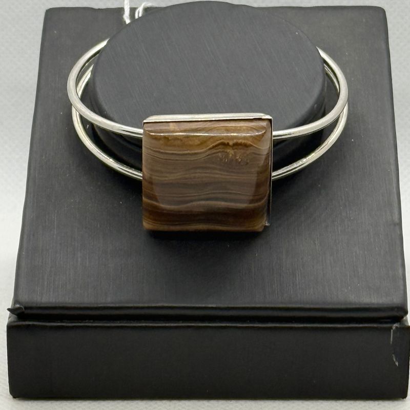 Jewellery -  Bracelet Square 25mm Petrified Wood - B Grade