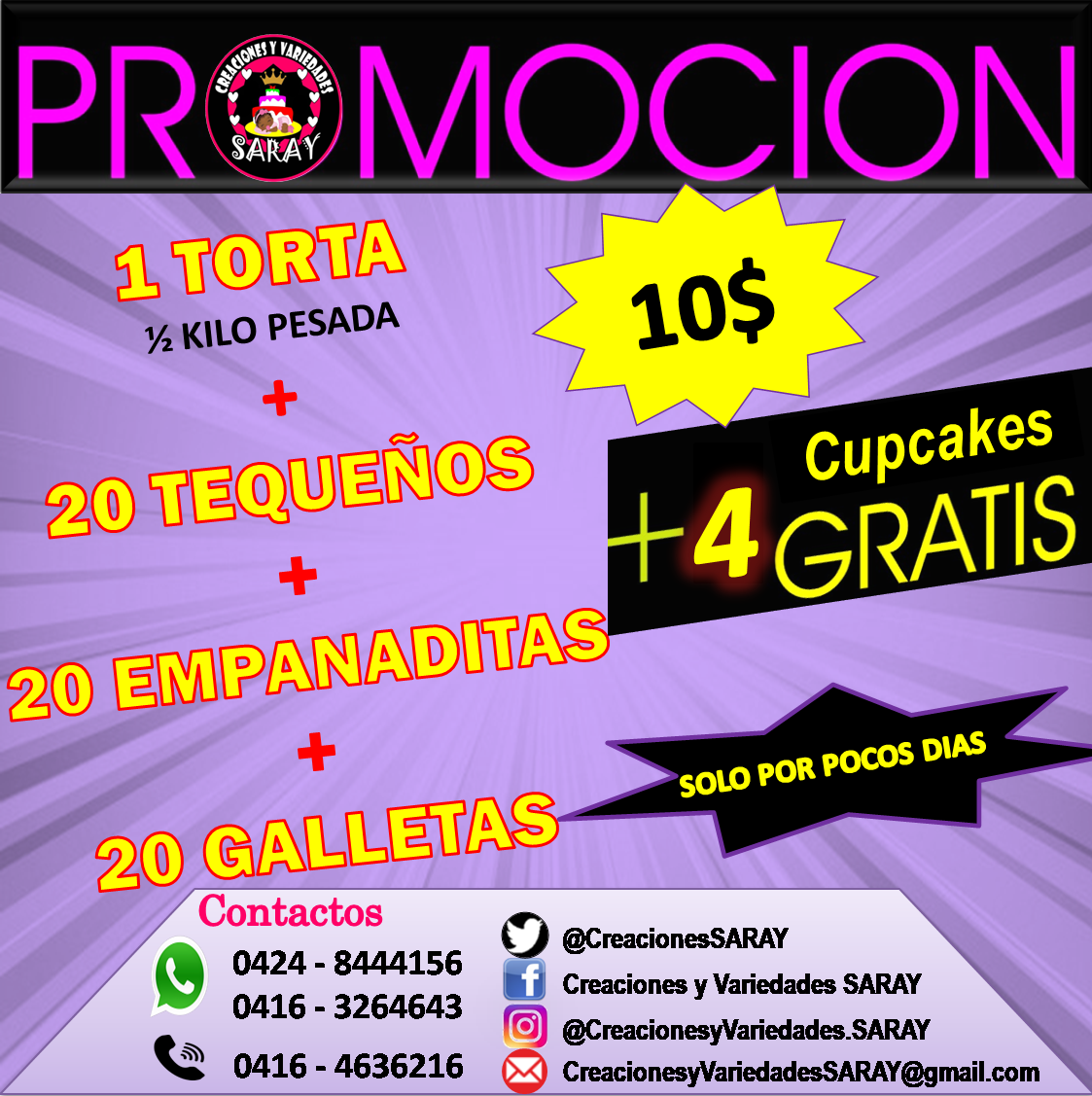Promoción por pocos días💕💕💕💕💕💕🍪🎂