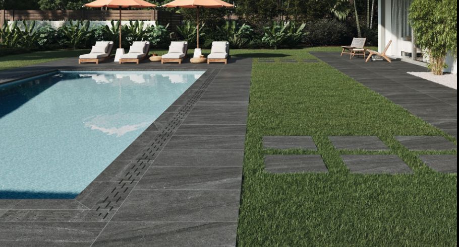 Gres porcellanato 2 CM 60x120 R11 rettificato MATE ANTRACITE 1° scelta