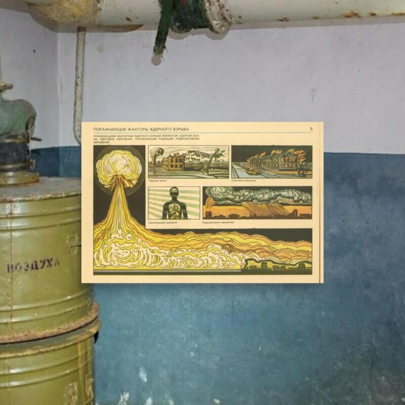 Neuclear damage USSR bunker poster print