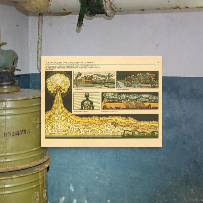 Neuclear damage USSR bunker poster print