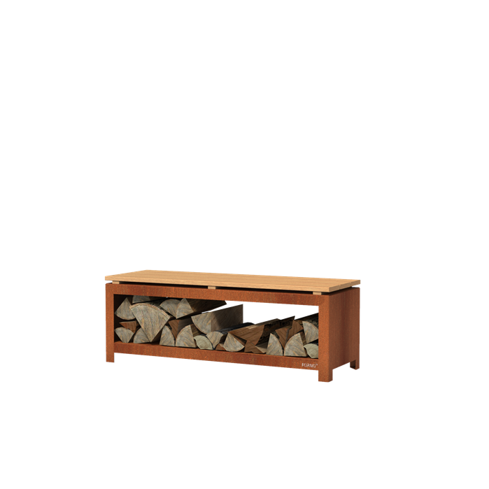 Corten Steel Wood Storage (1200x400x430)