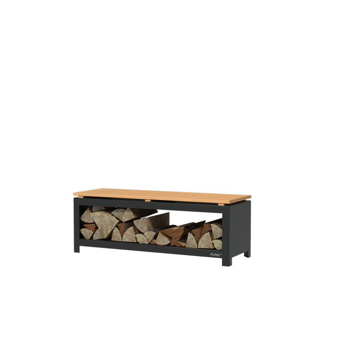 Steel Wood Storage HR Black Coated (1200x400x430)