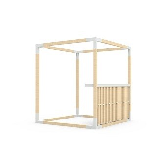 SLAT WALL WITH TABLE 1/2 - Modular System LEVA (ACCESSORY)