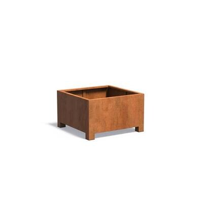 Corten Steel Planter With Feet 1000x1000x600