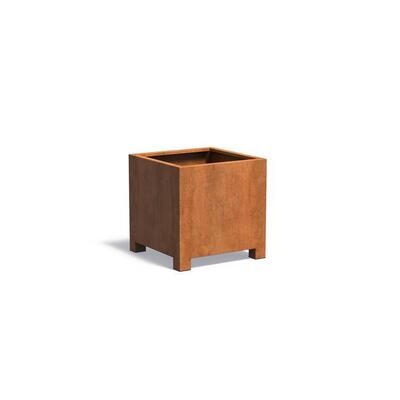 Corten Steel Planter With Feet 800x800x800