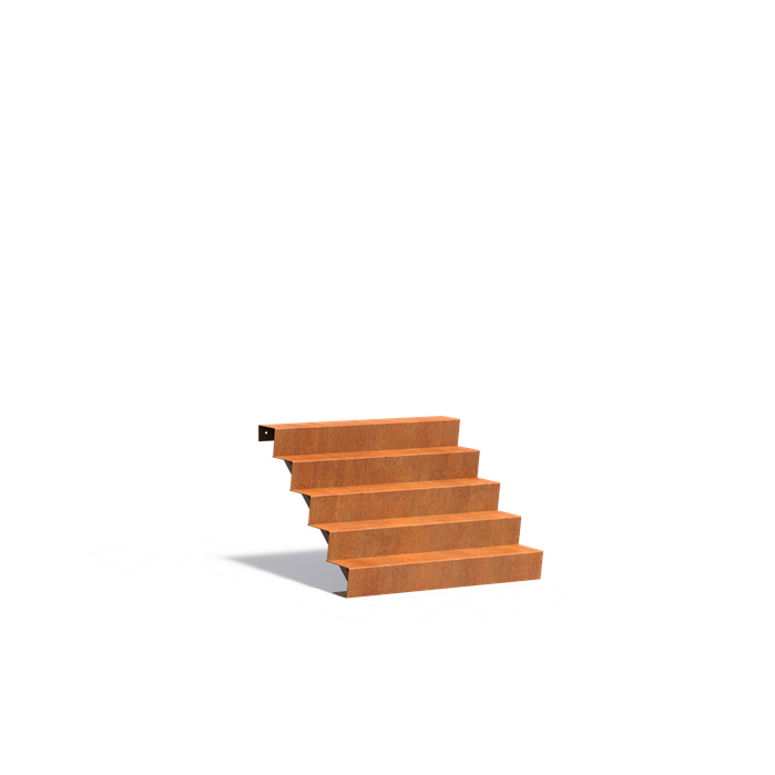 Corten Steel Stairs - 5 Steps 1250x1200x850