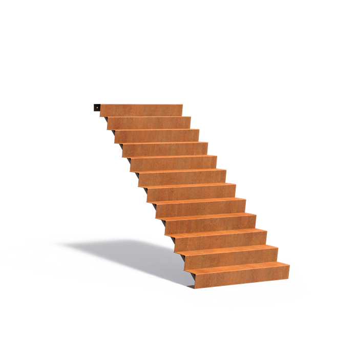 Corten Steel Stairs - 12 Steps 1250x2880x2040