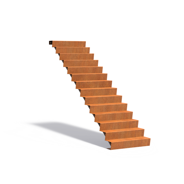Corten Steel Stairs - 14 Steps 1000x3360x2380