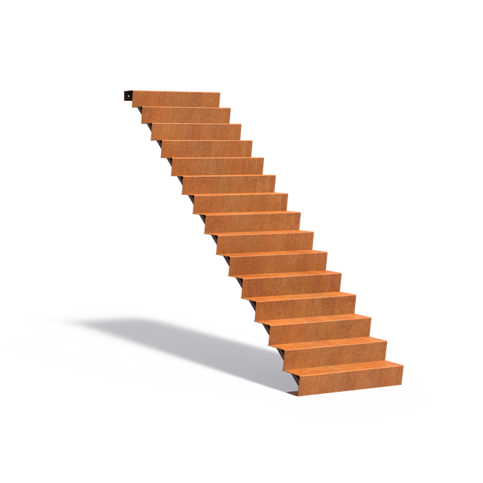 Corten Steel Stairs - 15 Steps 1000x3600x2550
