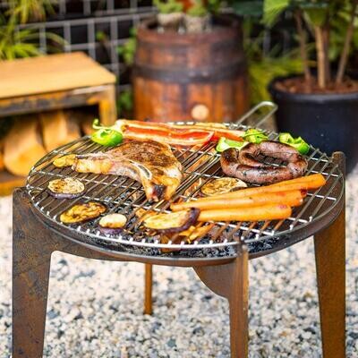 Corten Steel Fire Bowl  With Grill 600x570