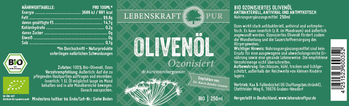 Bio Olivenöl ozonisiert