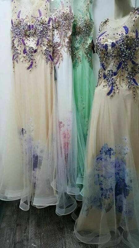 Lace evening dress design