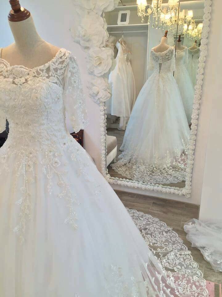 Italian wedding dress studded with diamonds