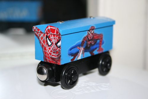 Spiderman Wooden Train (compatible with Thomas Wooden Railway Series Trains and Tracks)