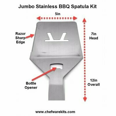 BBQ Grilling Jumbo XL Spatula with Bottle Opener Woodturning Kit (Stainless)