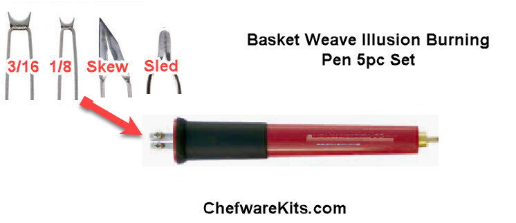 Basket Weave Illusion ​Pen Burning Kit w/ 4pc Burning Tip Set
