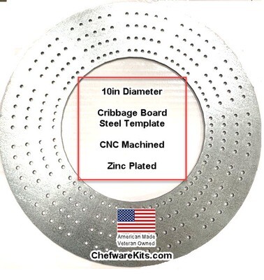 Cribbage Template Steel 10in Round (wood working) Made in USA