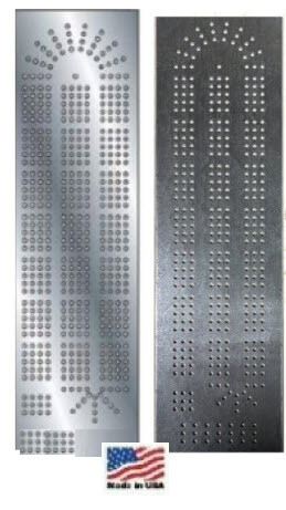 Cribbage Board Steel Template 2 Pack (3 & 4 lane templates) + get a free set of 1/8in drill bits